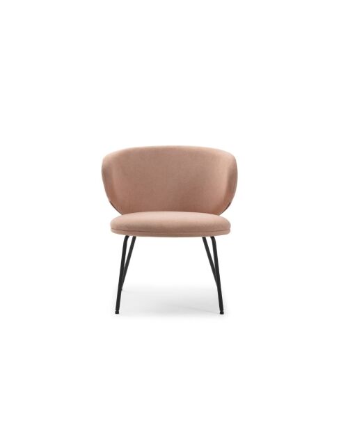 Fauteuil Staletti en tissu avec pieds en métal rose - 80 x 70 x 79 cm