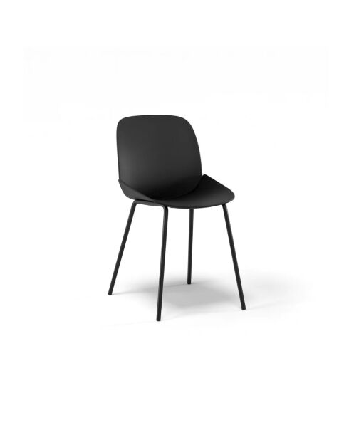 Ensemble de 4 chaises de salle à manger avec structure métallique Asolo noir - 55 x 46 x 79 cm