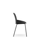 Ensemble de 4 chaises de salle à manger avec structure métallique Asolo noir - 55 x 46 x 79 cm