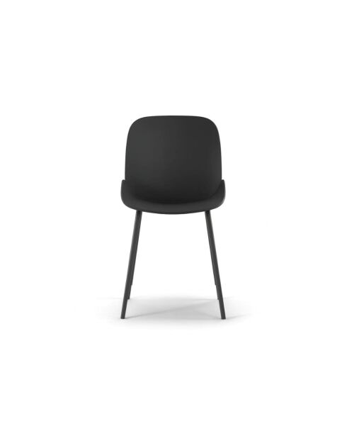 Ensemble de 4 chaises de salle à manger avec structure métallique Asolo noir - 55 x 46 x 79 cm