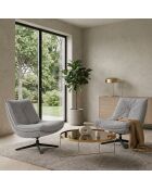 Fauteuil pivotant Viareggio avec structure en métal gris - 75 x 90 x 87 cm