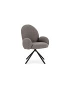 Fauteuil pivotant Carovigno en tissu avec pieds en métal gris - 66 x 67 x 91 cm