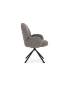 Fauteuil pivotant Carovigno en tissu avec pieds en métal gris - 66 x 67 x 91 cm