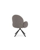Fauteuil pivotant Carovigno en tissu avec pieds en métal gris - 66 x 67 x 91 cm