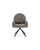Fauteuil pivotant Carovigno en tissu avec pieds en métal gris - 66 x 67 x 91 cm