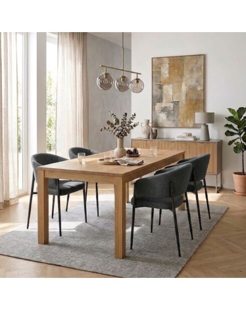 Ensemble de 2 chaises de salle à manger en tissu Recanati gris foncé/anthracite - 54 x 59,5 x 78,5 cm