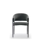 Ensemble de 2 chaises de salle à manger en tissu Recanati gris foncé/anthracite - 54 x 59,5 x 78,5 cm