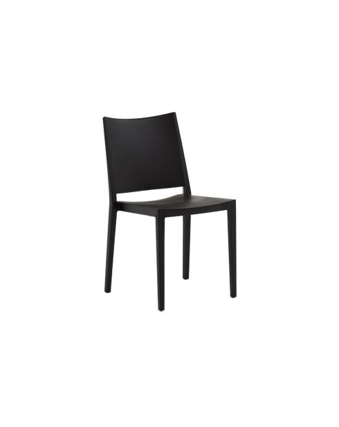 Ensemble de 2 chaises Arona empilables pour une utilisation intérieure et extérieure noir - 46 x 56 x 82 cm