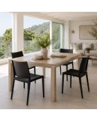 Ensemble de 2 chaises Arona empilables pour une utilisation intérieure et extérieure noir - 46 x 56 x 82 cm