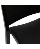 Ensemble de 2 chaises Arona empilables pour une utilisation intérieure et extérieure noir - 46 x 56 x 82 cm