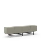 Meuble TV à 4 portes Anagni en stratifié structure métallique vert - 200 x 35 x 55 cm
