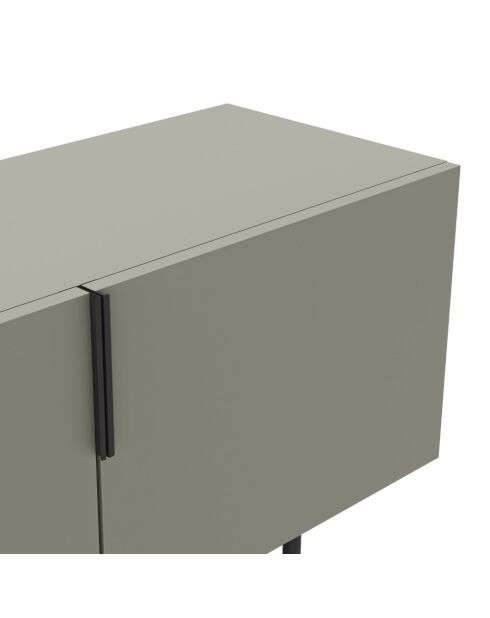 Meuble TV à 4 portes Anagni en stratifié structure métallique vert - 200 x 35 x 55 cm