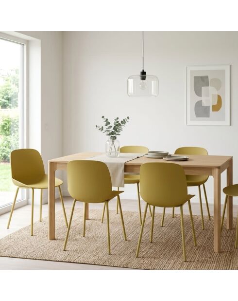 Ensemble de 4 chaises de salle à manger avec structure métallique Asolo moutarde - 46 x 55 x 79 cm