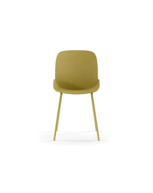 Ensemble de 4 chaises de salle à manger avec structure métallique Asolo moutarde - 46 x 55 x 79 cm