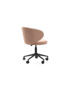 Chaise de bureau pivotante Staletti en tissu avec pieds en métal rose - 59 x 57 x 74/82 cm
