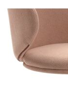 Chaise de bureau pivotante Staletti en tissu avec pieds en métal rose - 59 x 57 x 74/82 cm