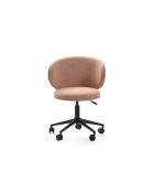 Chaise de bureau pivotante Staletti en tissu avec pieds en métal rose - 59 x 57 x 74/82 cm