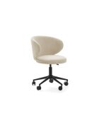 Chaise de bureau pivotante Staletti en tissu avec pieds en métal beige - 59 x 57 x 74/82 cm