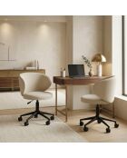 Chaise de bureau pivotante Staletti en tissu avec pieds en métal beige - 59 x 57 x 74/82 cm