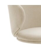 Chaise de bureau pivotante Staletti en tissu avec pieds en métal beige - 59 x 57 x 74/82 cm