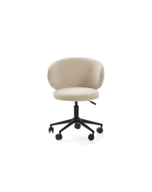 Chaise de bureau pivotante Staletti en tissu avec pieds en métal beige - 59 x 57 x 74/82 cm