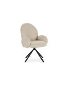 Fauteuil pivotant Carovigno en tissu avec pieds en métal blanc - 66 x 67 x 91 cm