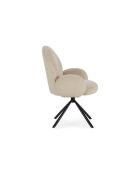 Fauteuil pivotant Carovigno en tissu avec pieds en métal blanc - 66 x 67 x 91 cm