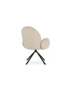 Fauteuil pivotant Carovigno en tissu avec pieds en métal blanc - 66 x 67 x 91 cm