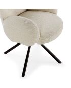 Fauteuil pivotant Carovigno en tissu avec pieds en métal blanc - 66 x 67 x 91 cm