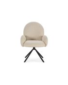 Fauteuil pivotant Carovigno en tissu avec pieds en métal blanc - 66 x 67 x 91 cm