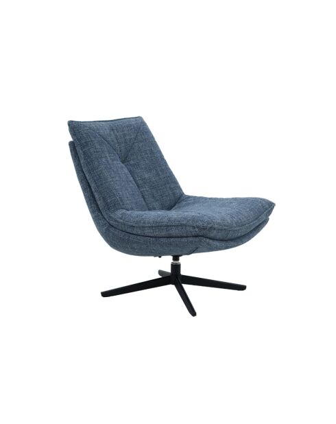 Fauteuil pivotant Viareggio avec structure en métal bleu - 75 x 90 x 87 cm