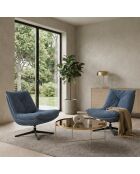 Fauteuil pivotant Viareggio avec structure en métal bleu - 75 x 90 x 87 cm