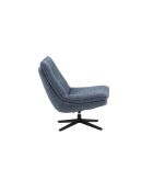 Fauteuil pivotant Viareggio avec structure en métal bleu - 75 x 90 x 87 cm