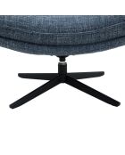 Fauteuil pivotant Viareggio avec structure en métal bleu - 75 x 90 x 87 cm
