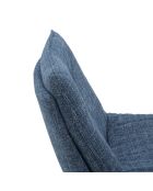 Fauteuil pivotant Viareggio avec structure en métal bleu - 75 x 90 x 87 cm