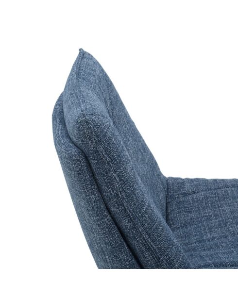 Fauteuil pivotant Viareggio avec structure en métal bleu - 75 x 90 x 87 cm