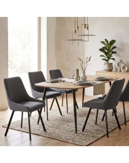 Ensemble de 4 chaises de salle à manger avec structure en métal Altamura gris foncé/anthracite - 60 x 48 x 87 cm