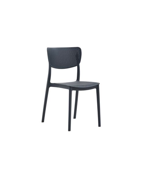 Ensemble de 2 chaises Rapallo empilables pour une utilisation intérieure et extérieure anthracite - 45 x 53 x 82 cm