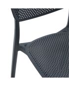 Ensemble de 2 chaises Rapallo empilables pour une utilisation intérieure et extérieure anthracite - 45 x 53 x 82 cm