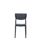 Ensemble de 2 chaises Rapallo empilables pour une utilisation intérieure et extérieure anthracite - 45 x 53 x 82 cm