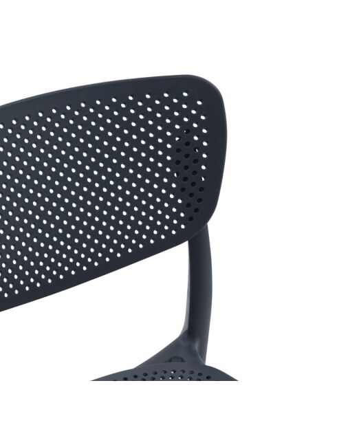 Ensemble de 2 chaises Rapallo empilables pour une utilisation intérieure et extérieure anthracite - 45 x 53 x 82 cm
