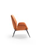 Fauteuil Belluno en velours avec structure en métal peint caramel/noir - 68 x 73 x 85 cm
