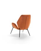 Fauteuil Belluno en velours avec structure en métal peint caramel/noir - 68 x 73 x 85 cm