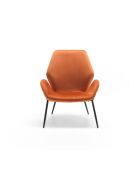Fauteuil Belluno en velours avec structure en métal peint caramel/noir - 68 x 73 x 85 cm