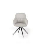 Ensemble de 2 chaises de salle à manger revêtues de tissu avec structure en métal Assisi gris /noir - 56 x 56 x 87 cm