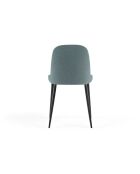 Ensemble de 4 chaises de salle à manger revêtues de tissu avec structure en métal Avellino aigue - marine/noir - 46 x 55 x 85 cm