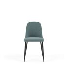 Ensemble de 4 chaises de salle à manger revêtues de tissu avec structure en métal Avellino aigue - marine/noir - 46 x 55 x 85 cm