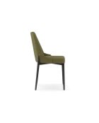 Ensemble de 4 chaises de salle à manger revêtues de tissu Asti vert/noir - 58,5 x 48 x 89 cm