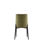 Ensemble de 4 chaises de salle à manger revêtues de tissu Asti vert/noir - 58,5 x 48 x 89 cm