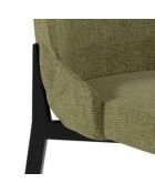 Ensemble de 4 chaises de salle à manger revêtues de tissu Asti vert/noir - 58,5 x 48 x 89 cm